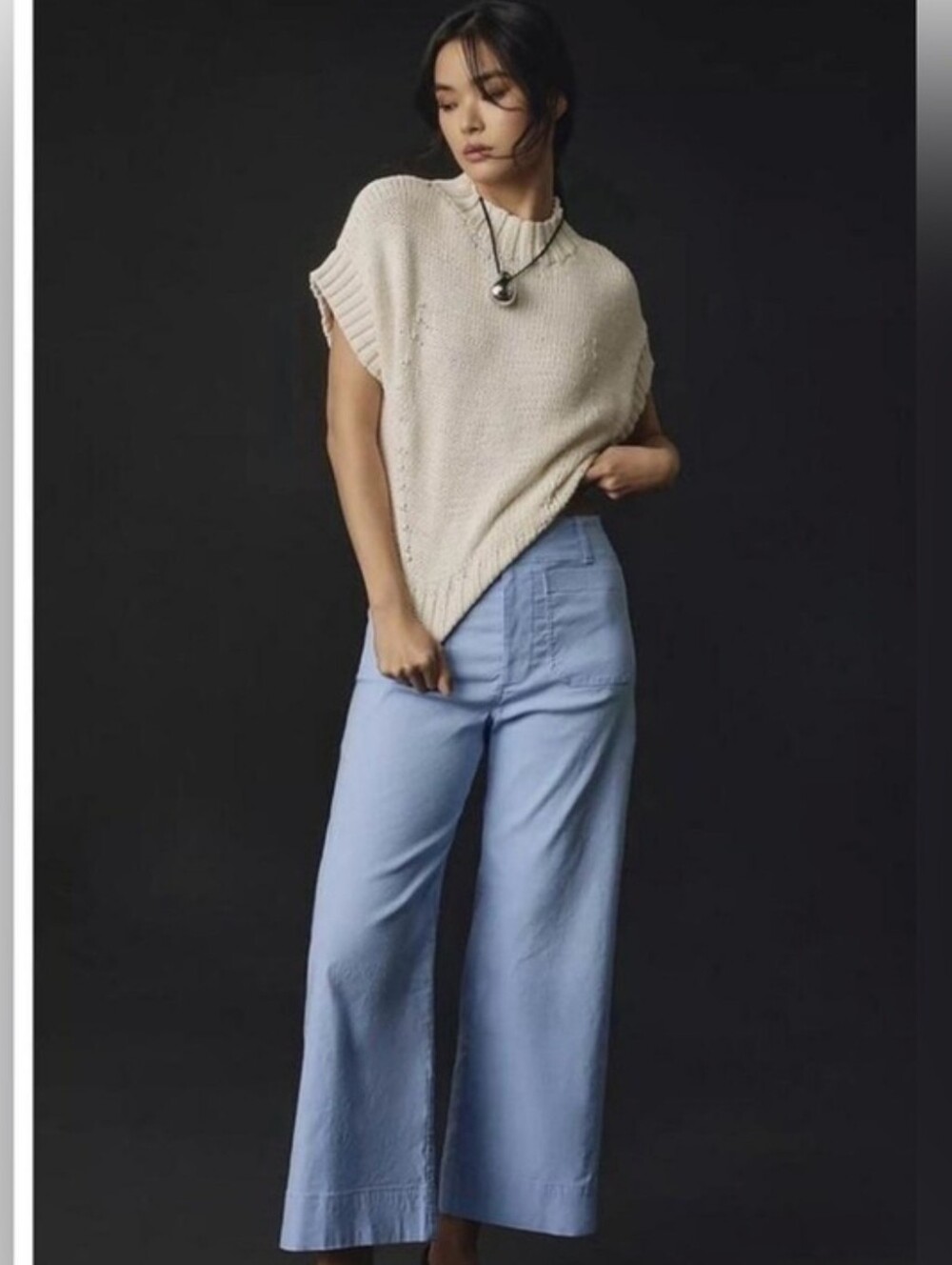 Anthro Maeve Colette Light Blue Wide Leg Pants